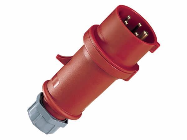 CEE Mennekes, 5pol, 32A/400V, Stecker, Farbe rot, IP44 "ProTOP II", Anschluß: Schraub-Klemmen