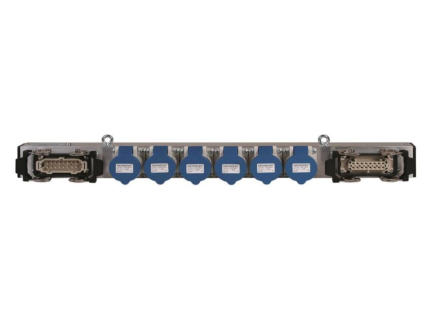 Ultralite Aluverteilerleiste STVA206CE IN:Multipin 16p. OUT:1xMultipin 6xCEE 16 blau