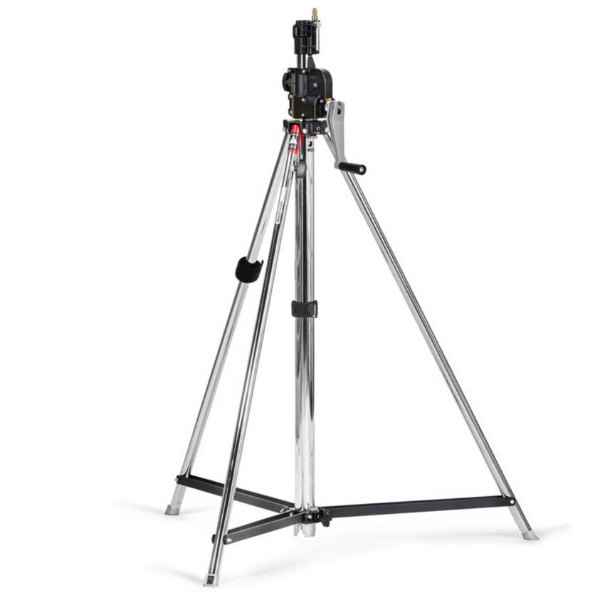 MANFROTTO WIND UP STAND, Stativ mit Teleskopsäule, max. Höhe: 247cm, max. Belastung: 45kg, Stahl, silber