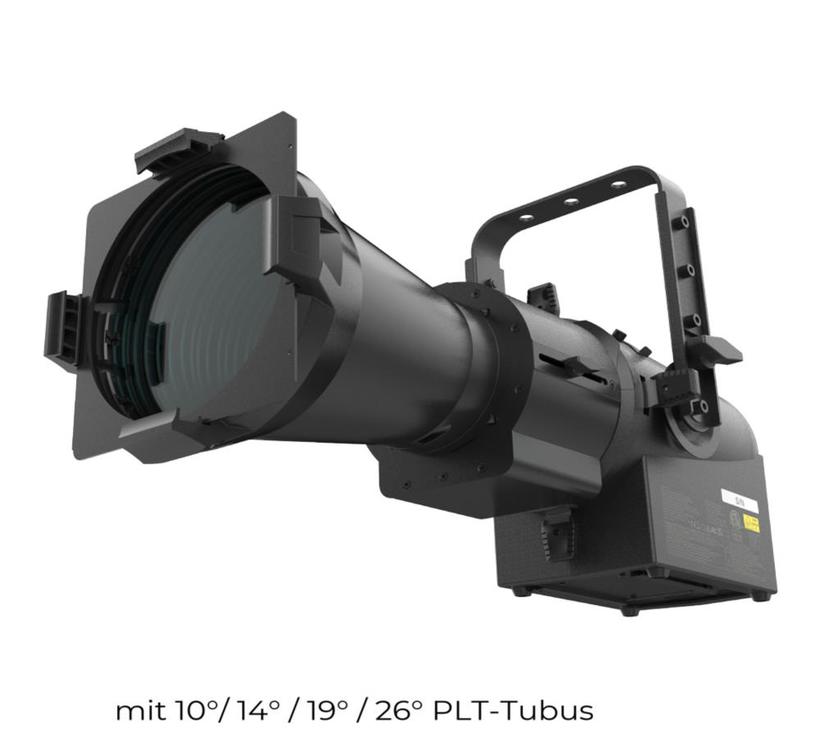 VL600 ACCLAIM LED PLE, 150W Multichromatic Light Engine, Basisgehäuse mit RGBL-Farbmischsystem, schwarzes Gehäuse