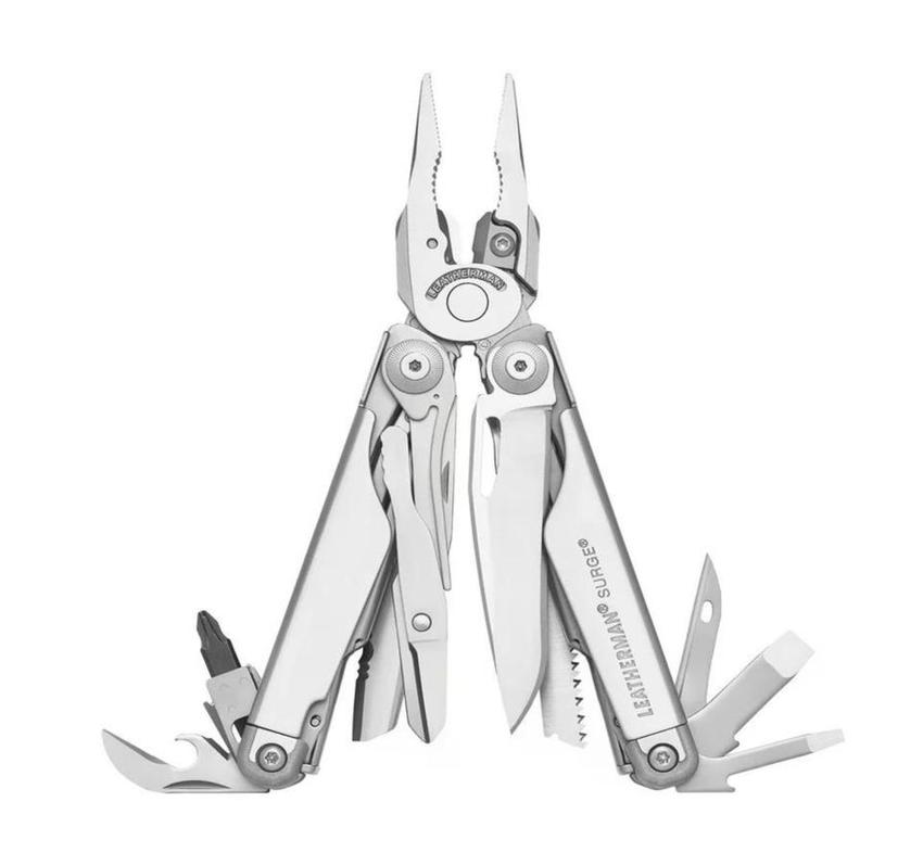 Leatherman SURGE, Farbe silber, inklusive Tasche, Verpackung Box, Das Kraftpaket mit der größten Zange