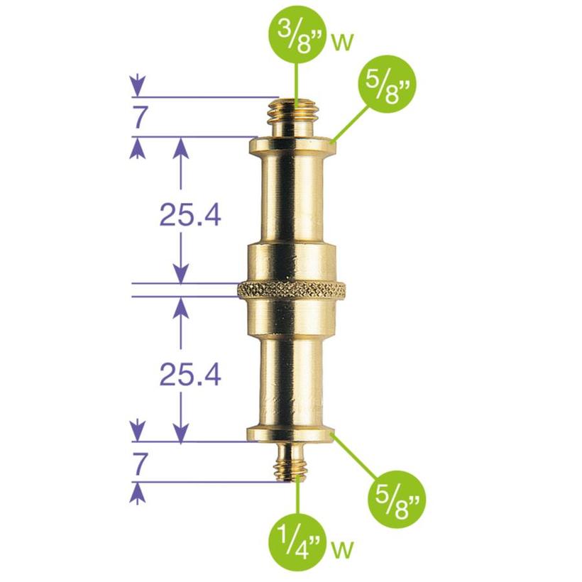 MANFROTTO ADAPTER SPIGOT WITH MALE 1/4 AND 3/8 THREAD