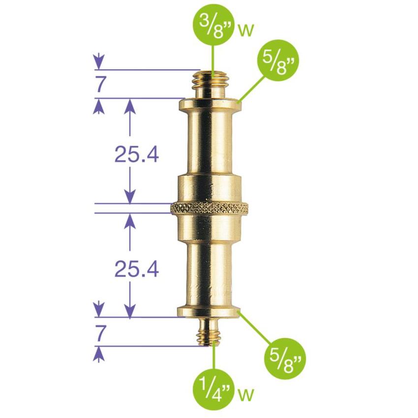 MANFROTTO ADAPTER SPIGOT WITH MALE 1/4 AND 3/8 THREAD