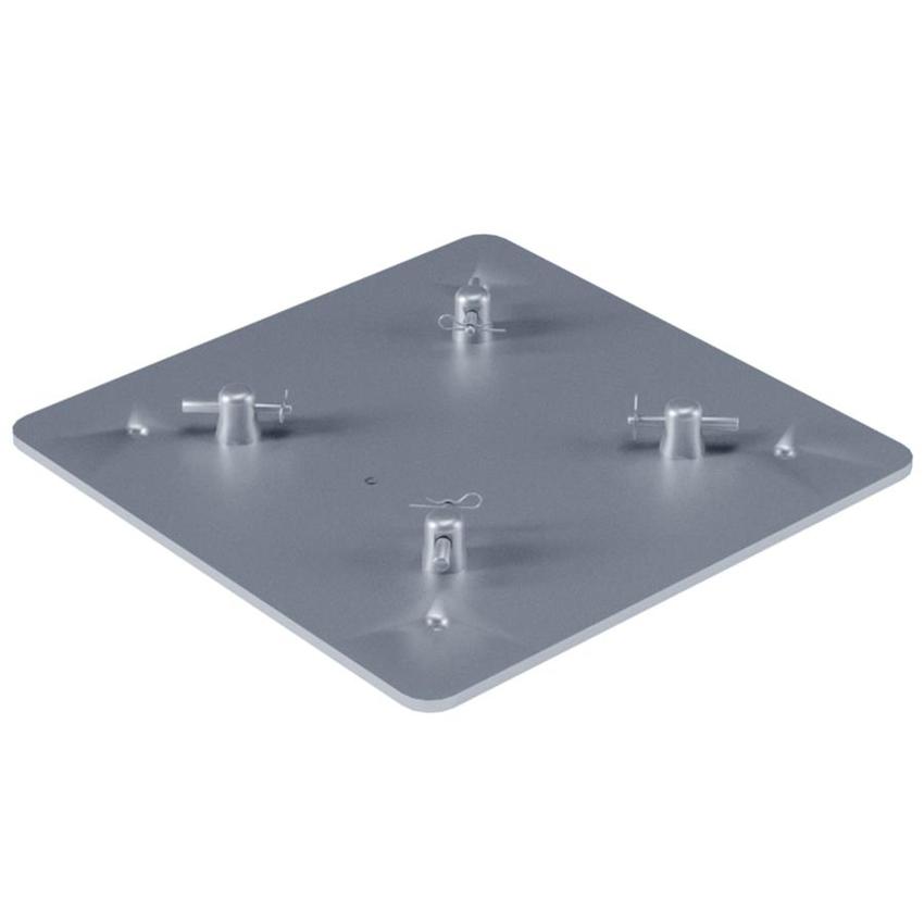 Litec FP40M  Universal 40cm truss large floor plate, 500x500 8mm thick, (incl. connectors K370) schwarz RAL 9005 M