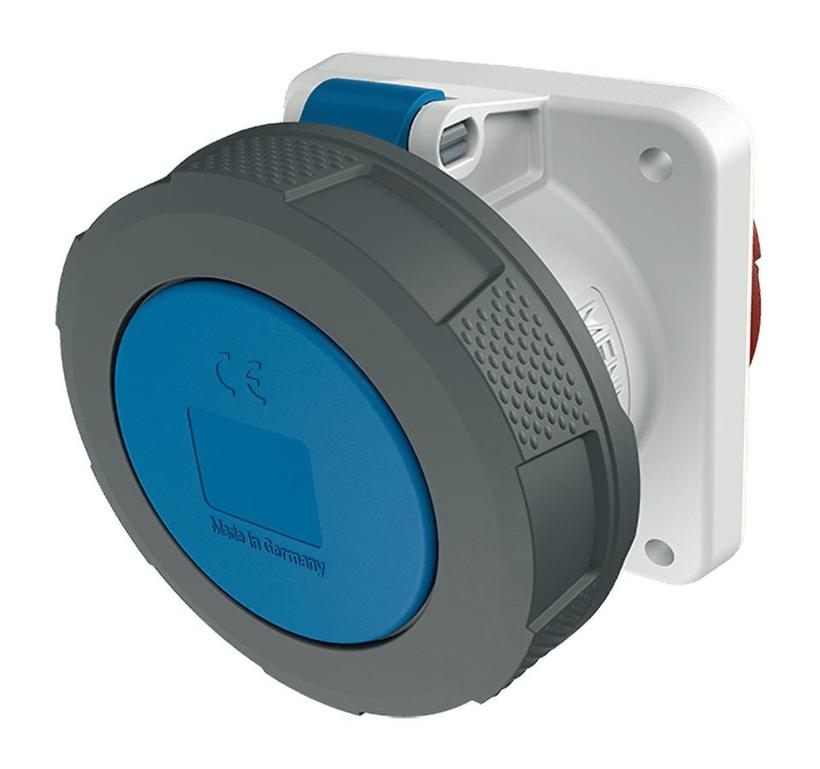 CEE Mennekes, 3pol, 63A/230V, Anbaudose, Farbe blau, IP67 gerade Ausführung, Anschluß: Schraub-Klemmen