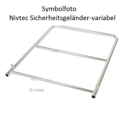 Nivtec Sicherheitsgeländer, variabel: 50 bis 70cm nur zum Schließen von Lücken, Höhe 100cm, Handlauf-Stahlrohr