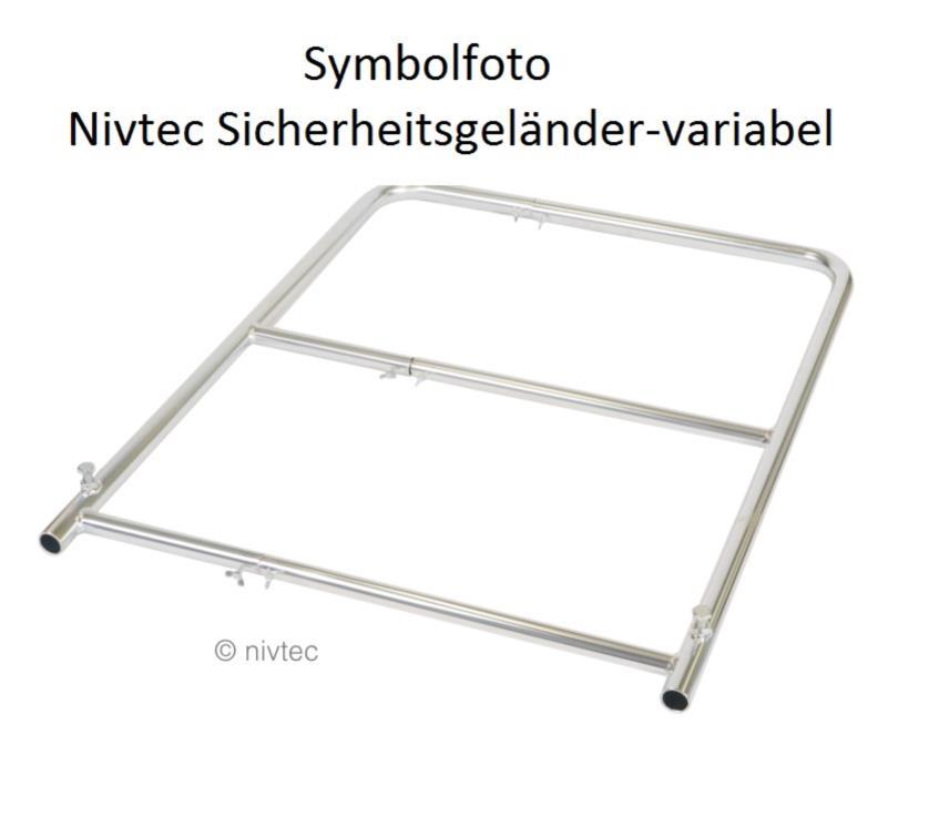 Nivtec Sicherheitsgeländer, variabel: 50 bis 70cm nur zum Schließen von Lücken, Höhe 100cm, Handlauf-Stahlrohr