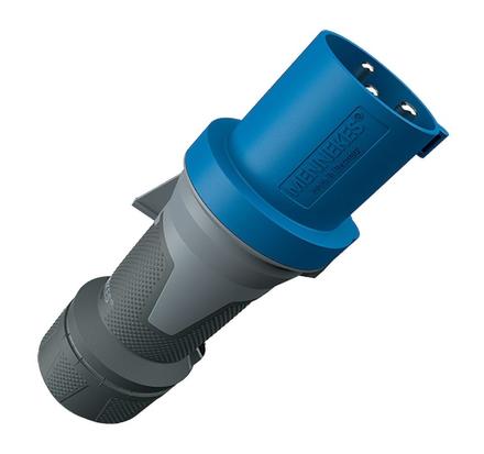 CEE Mennekes, 3pol, 63A/230V, Stecker, Farbe blau, IP54 "PowerTOP Xtra" R, Anschluß: Rahmen-Klemmen, Schraubkontakte