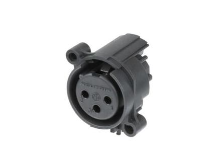 Neutrik 3pol-XLR Chassisbuchse, horizontale Leiterplattenm. Gold beschichtete Kontakte, Rückhaltefeder