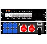 Ultralite Stromvert. STV 63A, FI, IN: CEE63 Kab. 1.5m/rücks. OUT: 2 CEE16, 6 Schuko rücks., 12 LS C16