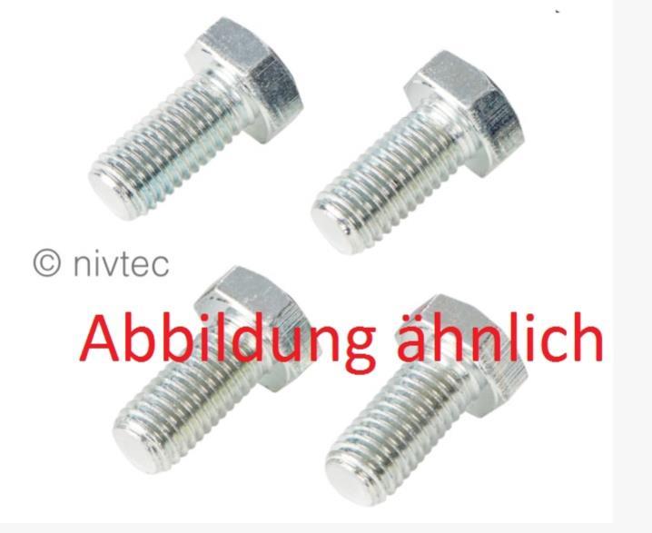 Nivtec Ersatzteil, Sechskanntschraube M12x25 für Geländer Set bestehend aus 4 Stück, schwarz