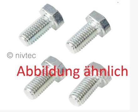 Nivtec Ersatzteil, Sechskanntschraube M12x25 für Geländer Set bestehend aus 4 Stück, schwarz