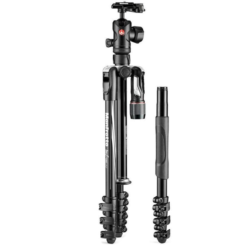 Befree 2N1 Alu, Klemmverschluss, integriertes Einbeinstativ Reisestativ QPL mit Tragetasche