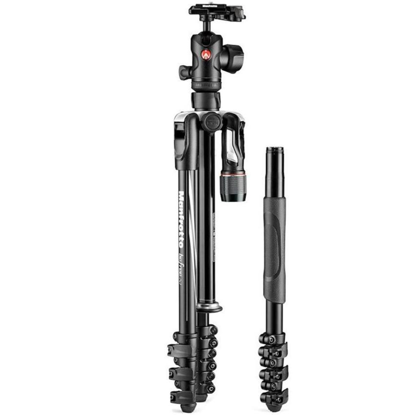 Befree 2N1 Alu, Klemmverschluss, integriertes Einbeinstativ Reisestativ QPL mit Tragetasche