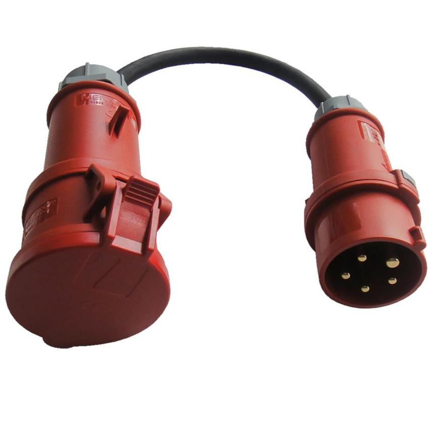 Ultralite CEE Adapter 16A Stecker / 32A Buchse 5pol CEE, Kabel 0.5m H07RNF 5x2.5mm²