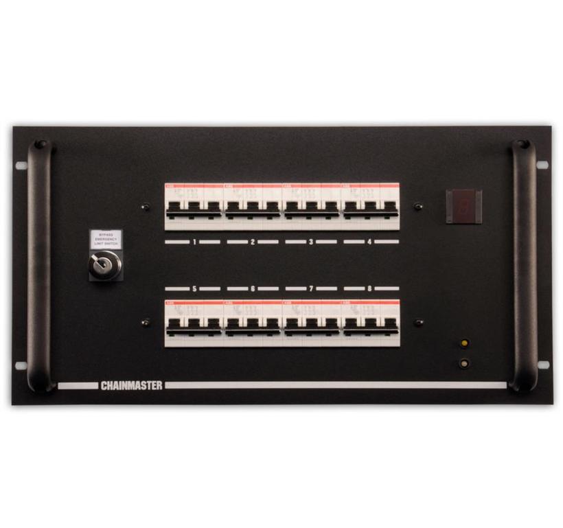 ChainMaster ProTouch Motor-Verteilung 8-ch, für Kettenzüge bis max. 1kW, BGV-C1 Einrichtbetrieb mit Gruppenabschaltung,