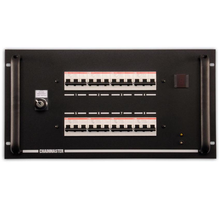 ChainMaster ProTouch Motor-Verteilung 8-ch, für Kettenzüge bis max. 1kW, BGV-C1 Einrichtbetrieb mit Gruppenabschaltung,