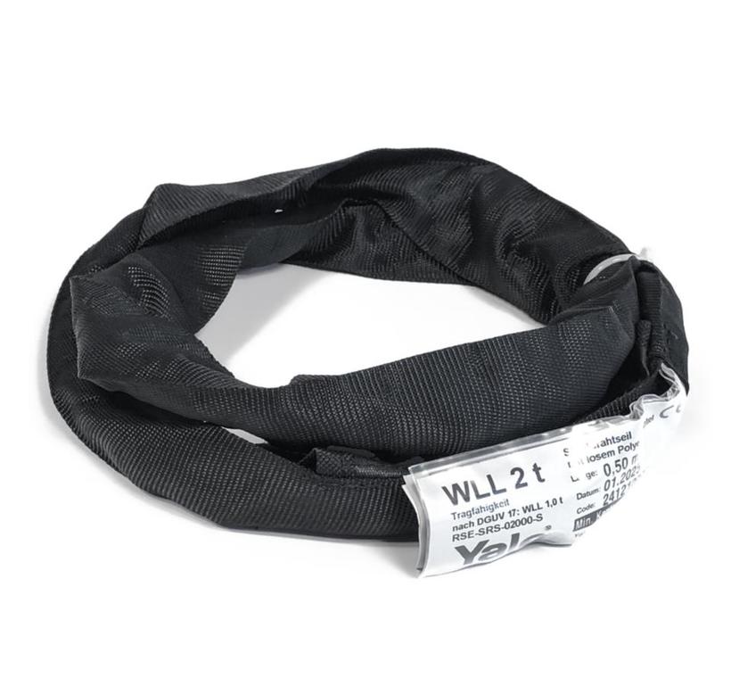 Yale Rundschlinge SSE BGV C1 1000kg, Umfang 1m / Länge 0.5m schwarz, mit Stahlseileinlage (SSE), WLL 2000kg, max. 150°C
