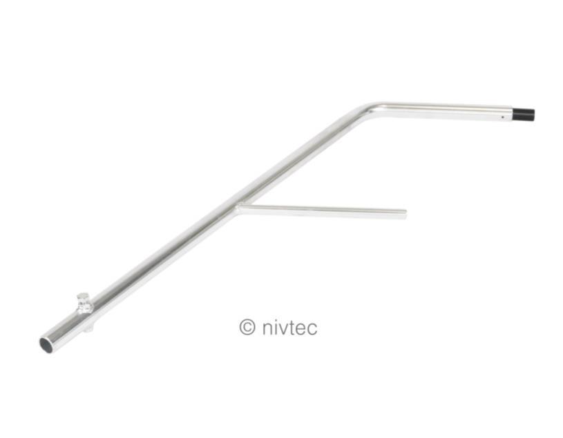 Nivtec Sicherheitsgeländer Treppe, Anfangsstück Höhe 100cm, Handlauf-Stahlrohr Ø33.7mm, galvanisch verzinkt