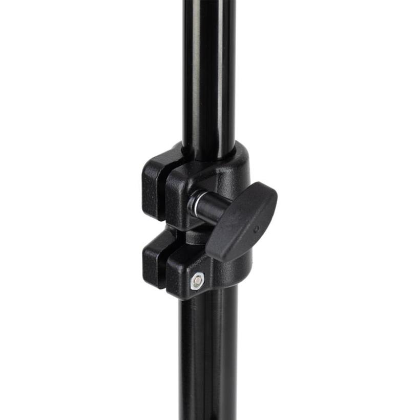 MANFROTTO NANO PLUS STAND, BLACK Stativ mit  Nivellierbein & herausnehmbarer Mittelsäule