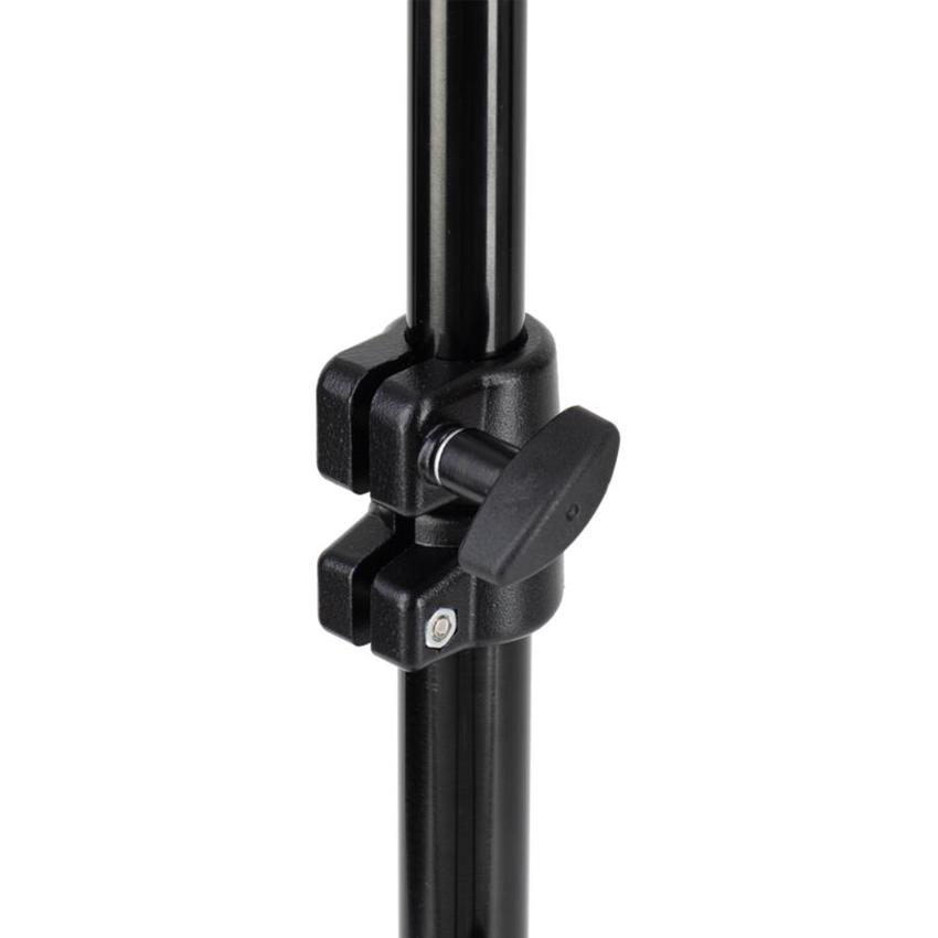 MANFROTTO NANO PLUS STAND, BLACK Stativ mit  Nivellierbein & herausnehmbarer Mittelsäule