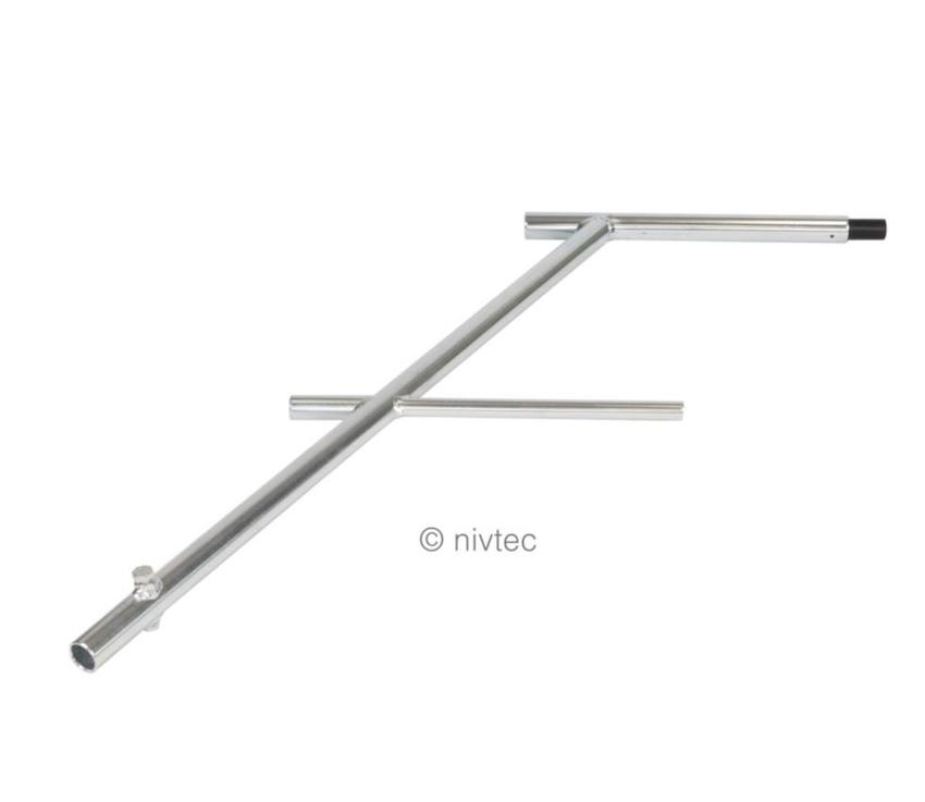 Nivtec Sicherheitsgeländer Treppe, Mittelstück Höhe 100cm, Handlauf-Stahlrohr Ø33.7mm, galvanisch verzinkt