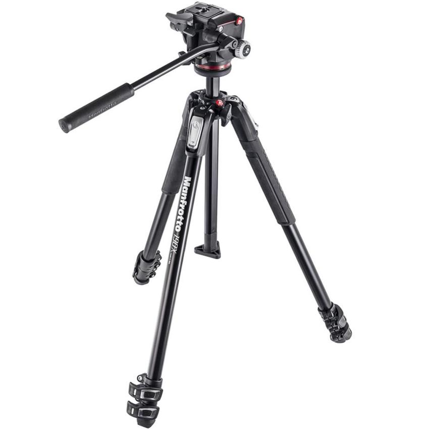 MANFROTTO 190X Alu Stativ QPL mit XPRO Fluid-Kopf 3 Segmente