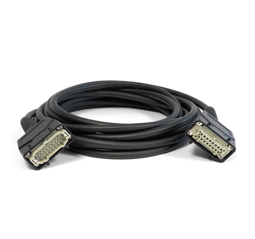 Ultralite Lastkabel HB16, 18x1.5mm², 05m, SCHWARZ, Tü/Tü 16pol Stecker/Buchse mit Lapp SKINTOP® BS Kunststoffverschr.