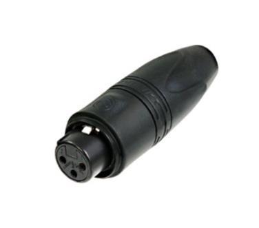 Neutrik 3pol-XLR strapazierfähiger Kabelstecker, IP67 schwarz-verchromtes Gehäuse, Gold beschichteten Kontakte