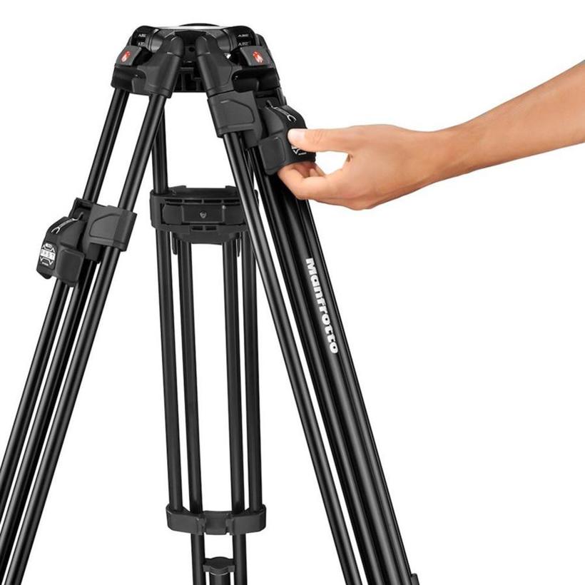 MANFROTTO Videokopf 509 Pro mit Stativ 645 Fast Twin Alu und Tasche