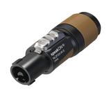 2-poliger speakON Kabelsteckverbinder für Kabeldurchmesser von 6 bis 12 mm, Schraubklemmen, Spannzangen-Zugentlastung