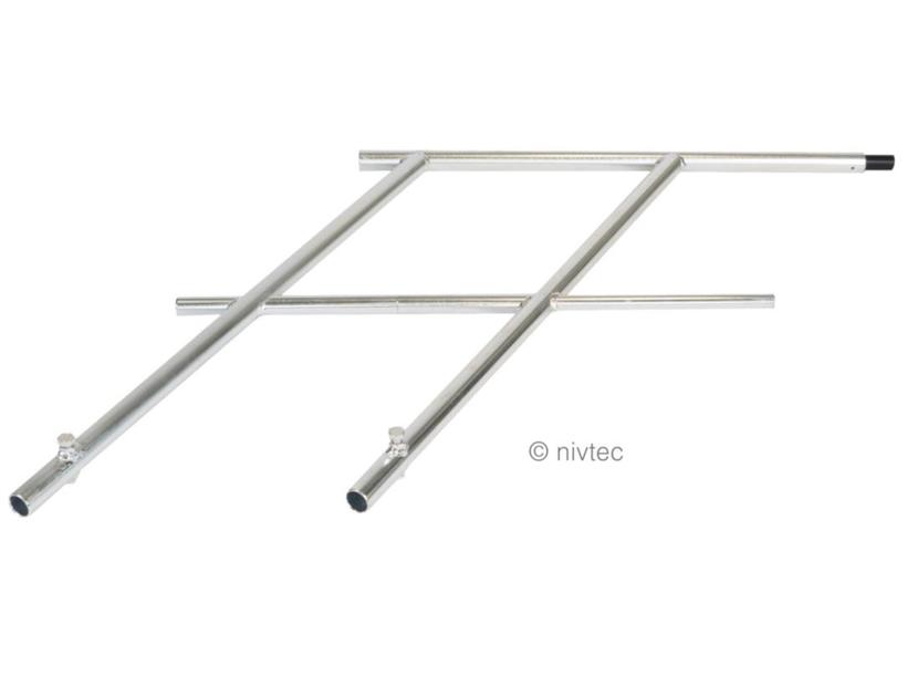 Nivtec Sicherheitsgeländer Treppe, Doppel-Mittelstück Höhe 100cm, Handlauf-Stahlrohr Ø33.7mm, galvanisch verzinkt