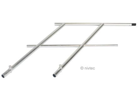 Nivtec Sicherheitsgeländer Treppe, Doppel-Mittelstück Höhe 100cm, Handlauf-Stahlrohr Ø33.7mm, galvanisch verzinkt