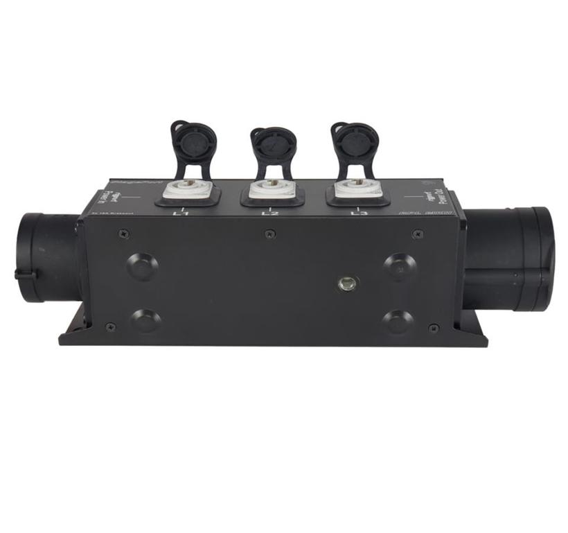 StagePort16 - 3-Phasen-Stromverteiler mit seitlichen Abgängen und Powercon Abgriffen aller drei Phasen