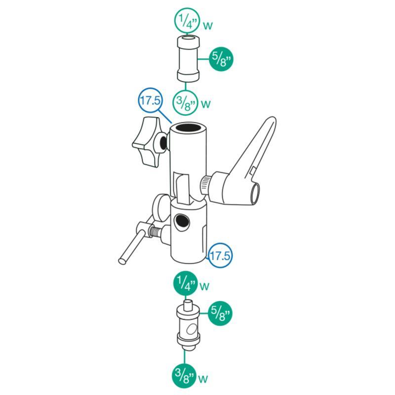 MANFROTTO LITE TITE SWIVEL+ UMBRELLA ADPT SCHIRMNEIGER, Blisterverpackung