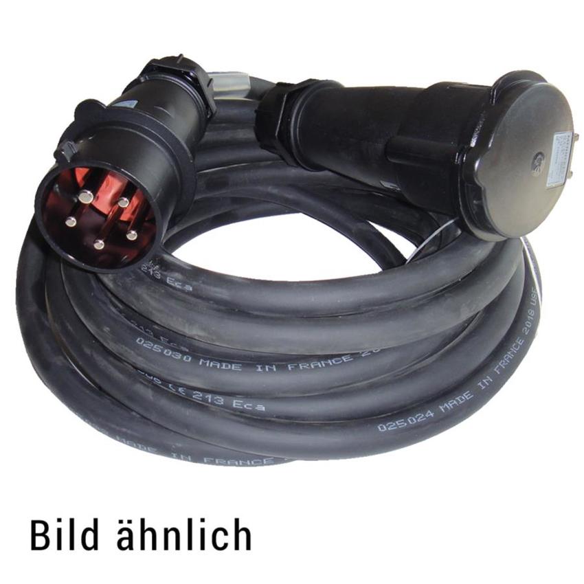 Ultralite CEE Kabel Profi, 32A, 5pol, H07RN-F, 5x6.0mm², 10m mit Beschriftungstülle / Mennekes Stecker & Buchse SCHWARZ