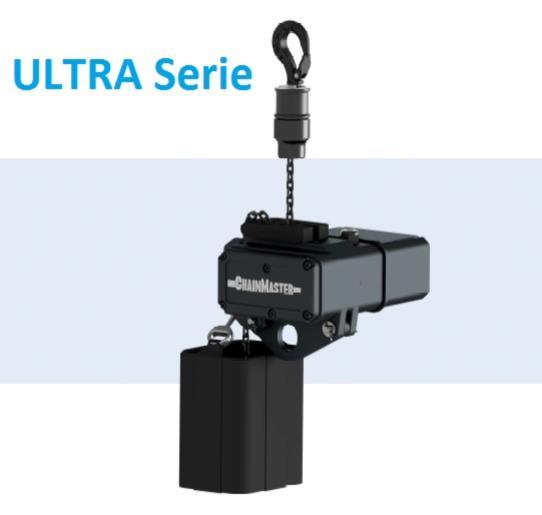 ChainMaster Rigging Lift BGV D8+ Ultra, max. 250kg, 25m Kette, Kettenspeicher, 4m/min, Kabel 1m, CEE16/4