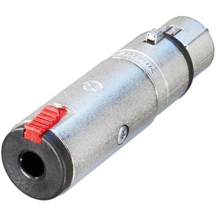 Neutrik 3pol-XLR Kabelb.-Stereo 6.35-Klinke, verriegelbar Serie: Adapter XLR-3-KA-BU/6.35-BU