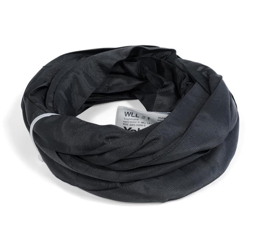 Yale Rundschlinge SSE BGV C1 1000kg, Umfang 8m / Länge 4m schwarz, mit Stahlseileinlage (SSE), WLL 2000kg, max. 150°C