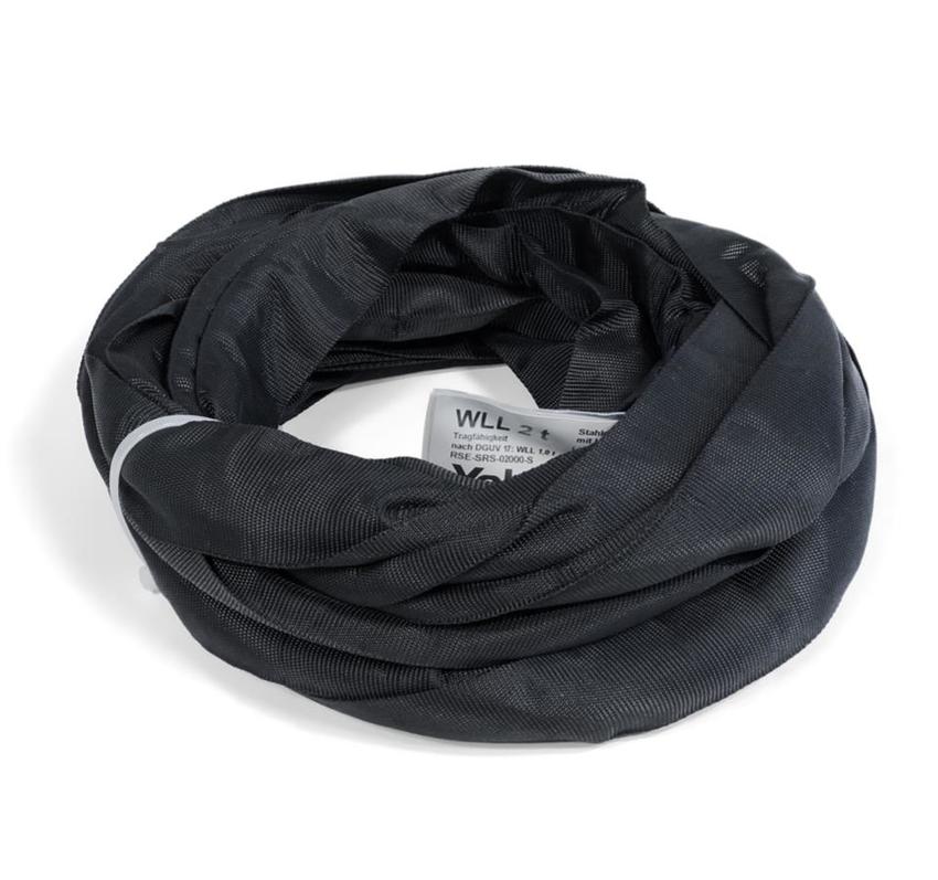 Yale Rundschlinge SSE BGV C1 1000kg, Umfang 8m / Länge 4m schwarz, mit Stahlseileinlage (SSE), WLL 2000kg, max. 150°C