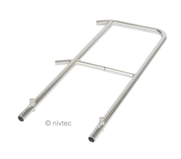 Nivtec Treppengeländer, H: 100 cm, Endstück Einhängetreppe für Podesttiefe oberste Stufe: 350 mm, auf Stufe endend