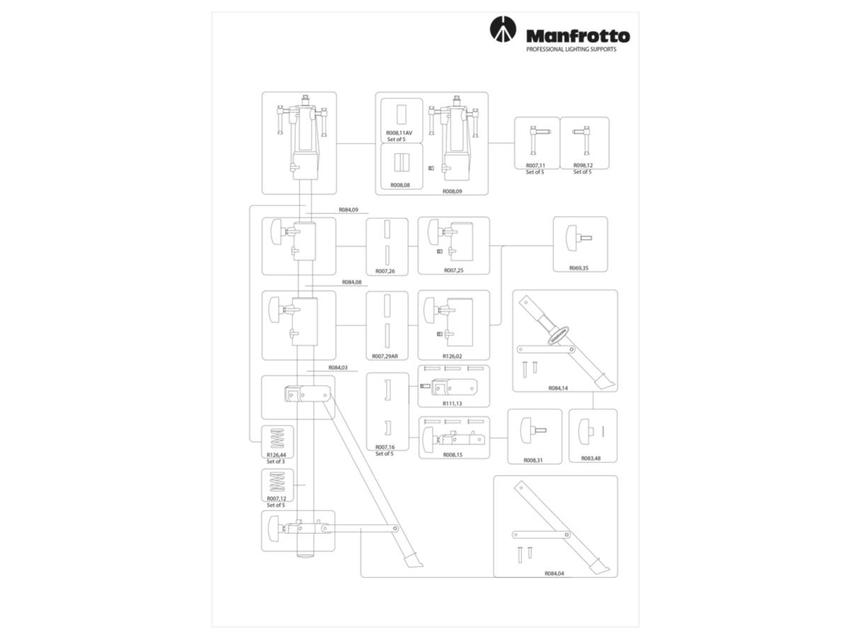 MANFROTTO LEG & BRACE + RIVETS Manfrotto-Lighting / Avenger / Ersatzteil