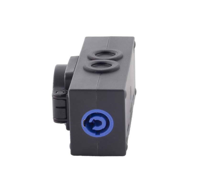 RigPortL1S1 - BreakoutBox mit einer seitlichen Schukosteckdose