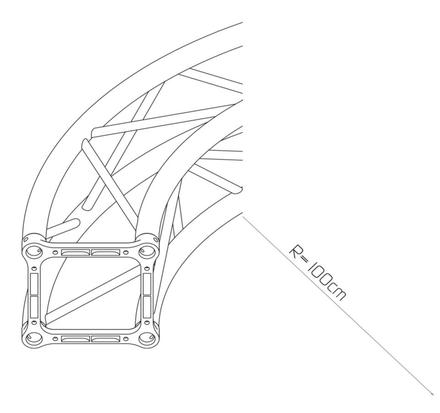 Litec QX30SAC-001 Kreiselement ST 29 cm. square - Circle  Section A = 90°  R=100cm