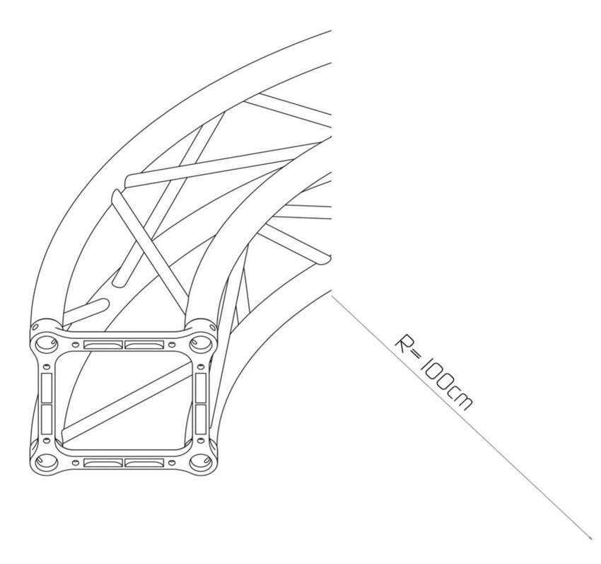 Litec QX30SAC-001 Kreiselement ST 29 cm. square - Circle  Section A = 90°  R=100cm