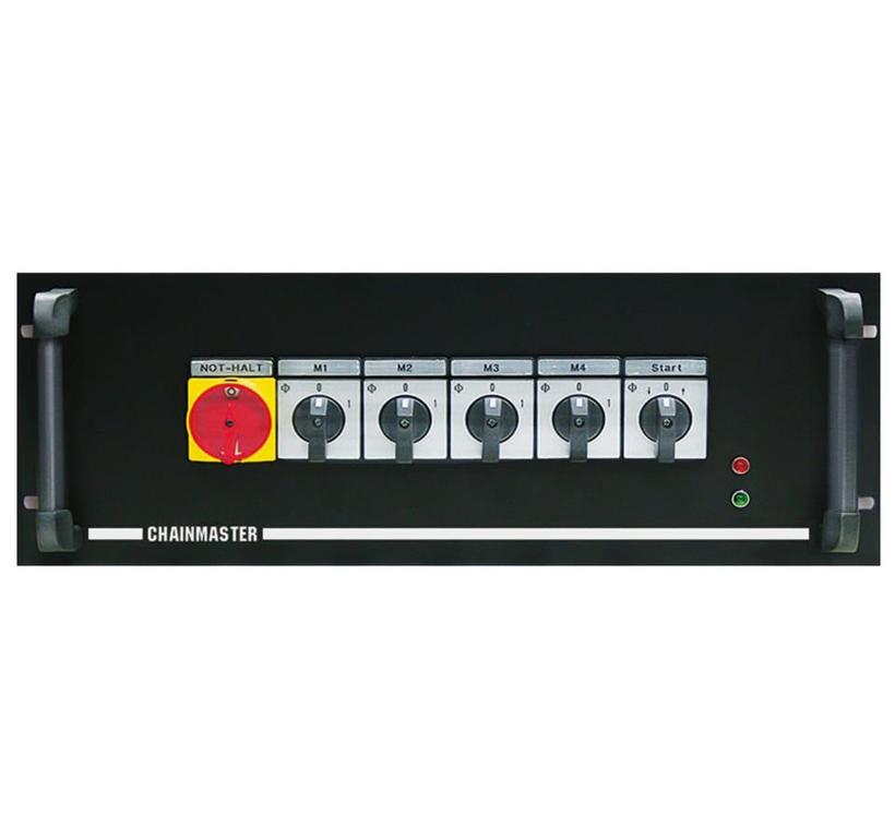 ChainMaster Handsteuerung D8, 4-Kanal, Basic, Typ II, IN CEE16/5, 4 Anwahlschalter Heben/Senken, Hauptwahlschalter,