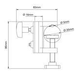 MANFROTTO MINI CLAMP mit 5/8" Sockel --> Klemmbereich: 5-35mm