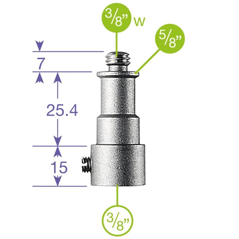 MANFROTTO ADAPT 3/8 STUD TO 5/8 STUD 3/8 