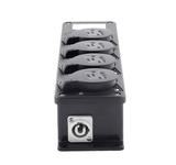 RigPortL1S4 - BreakoutBox mit Powercon Anschlüssen und 4 seitlichen Schukosteckdosen