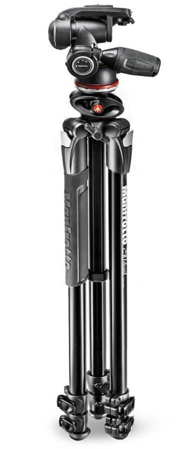 MANFROTTO  290 Dual Alu Stativ mit 3-Wege-Neiger, 3 Segmente 